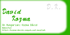 david kozma business card